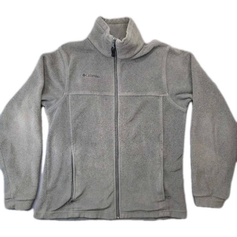 Columbia Sportswear Youth 18/20 Full Zip Fleece Jacket Gray 100% Polyester...